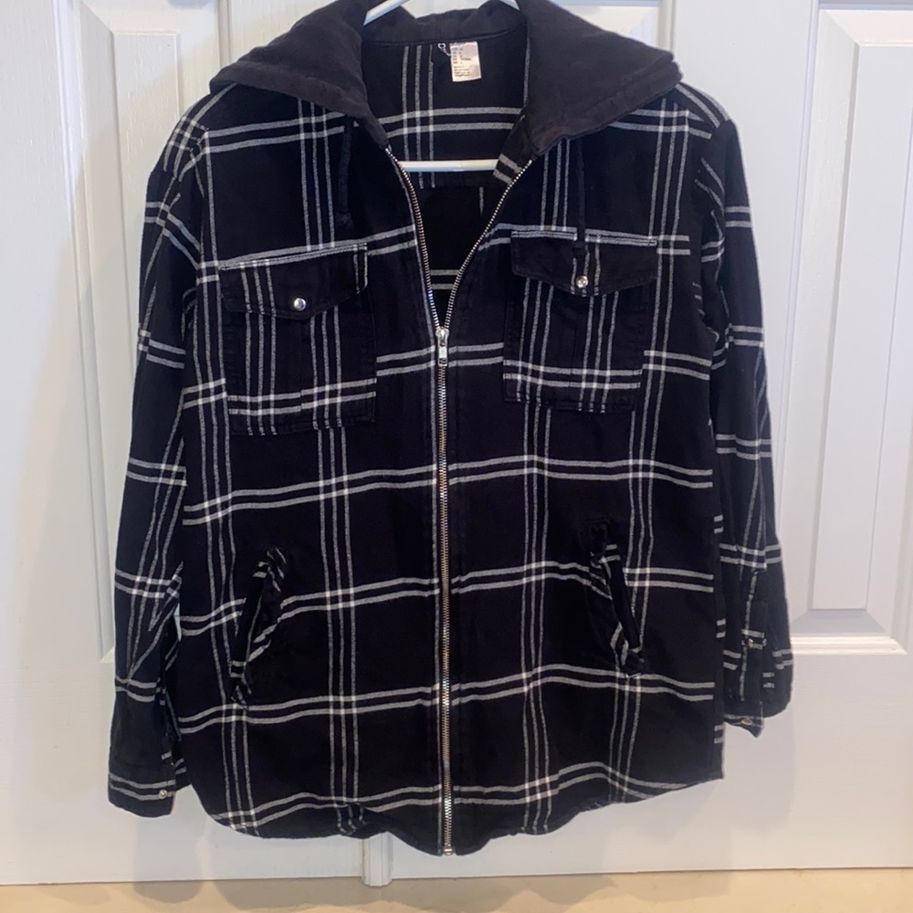 H&M Zippered flannel sweatshirt/hoodie